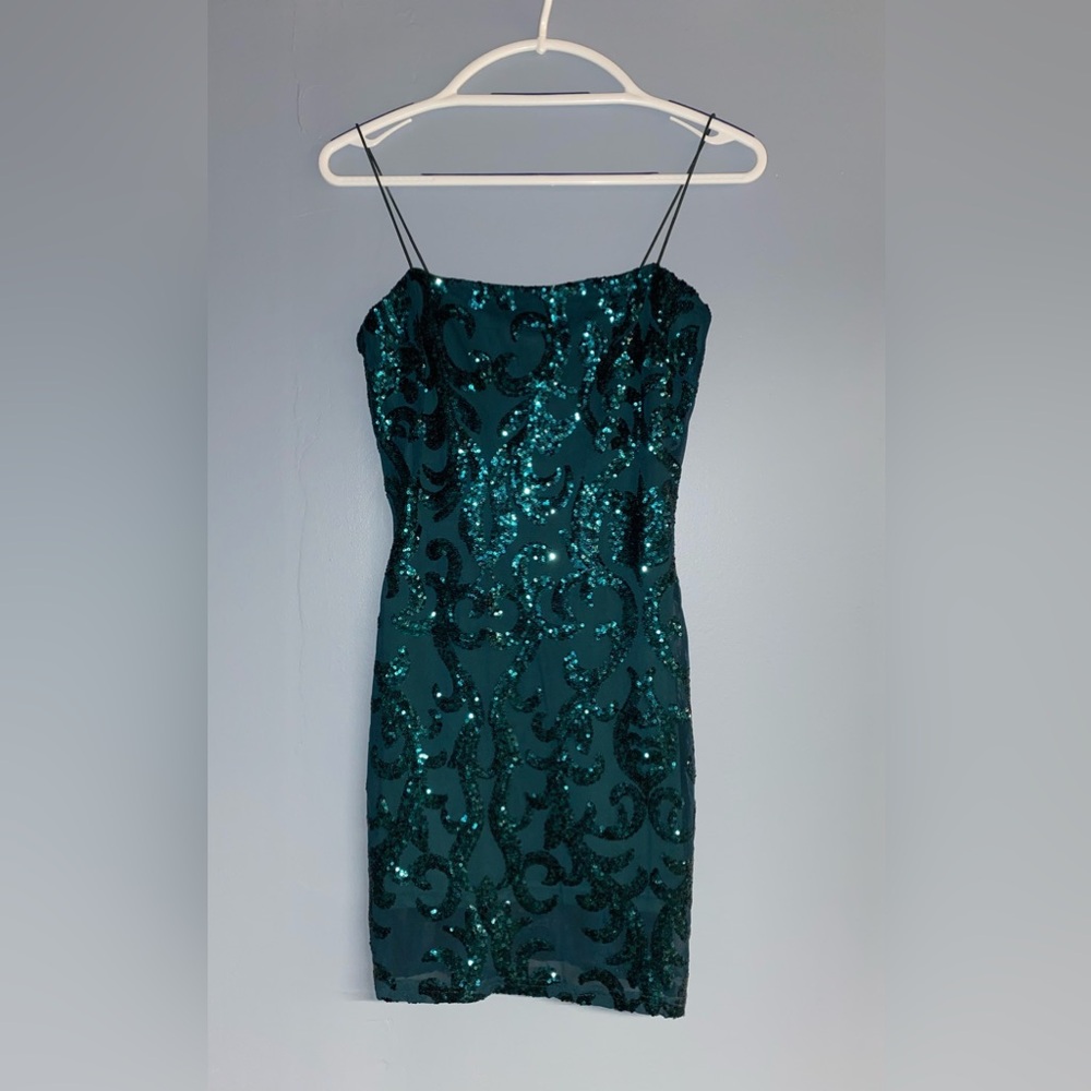 Windsor Green Sequin Dress, Small